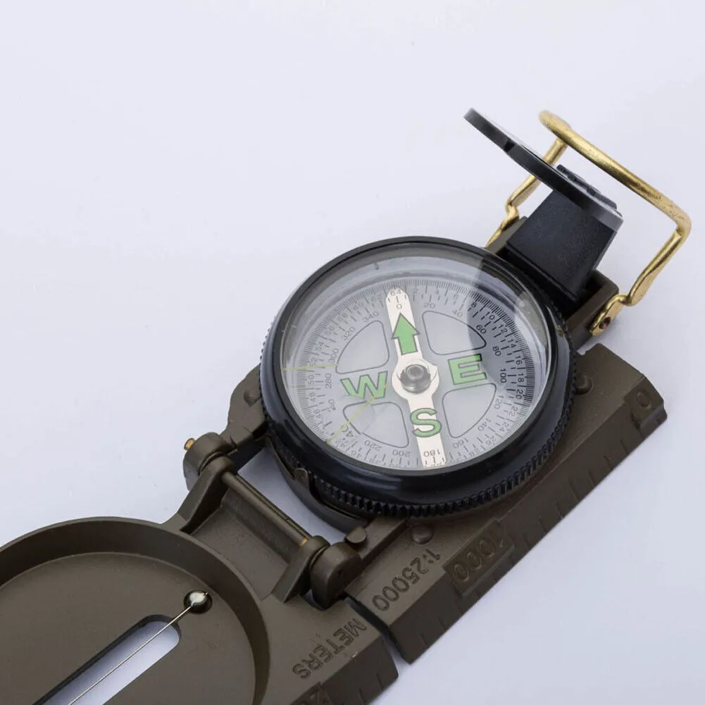 US 1-2 Pack Metal Pocket Army Style Compass Military Outdoor Adjustable luminous