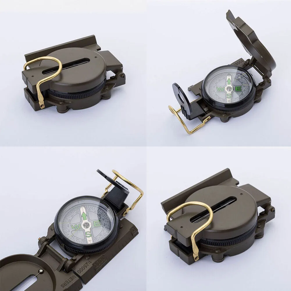 US 1-2 Pack Metal Pocket Army Style Compass Military Outdoor Adjustable luminous