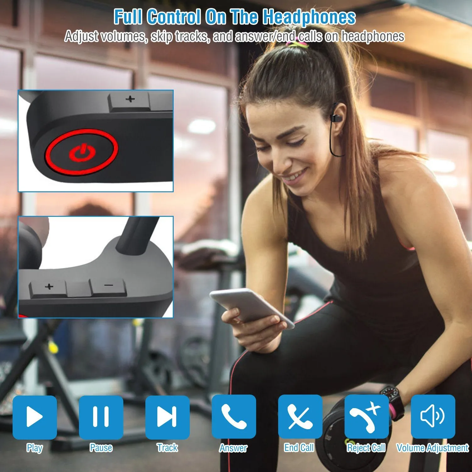 Wireless Headset IPX7 Waterproof